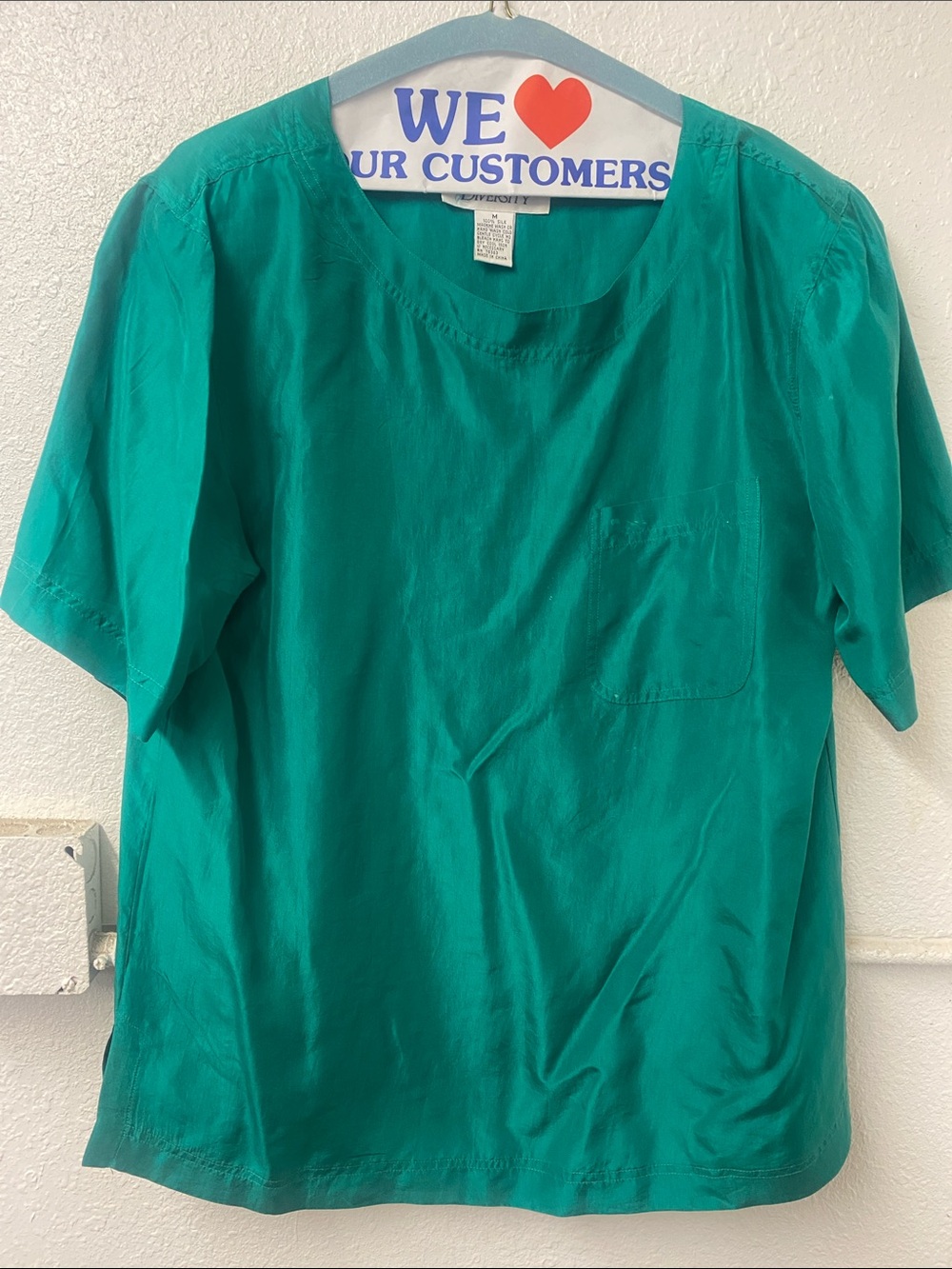 Diversity 100% SILK Teal  Women's Top
